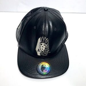 Last Kings Adult Baseball Cap Black Faux Leather